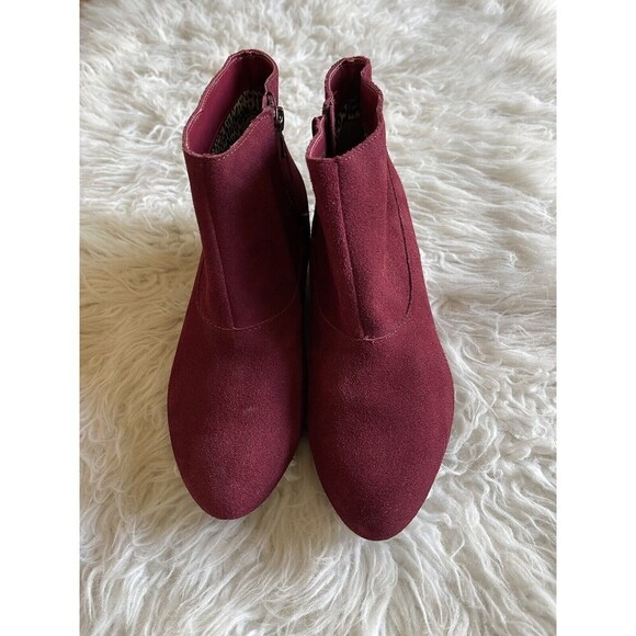 BC Born in California Size 6 Say Cheese Burgundy Wedge Booties - Picture 5 of 12